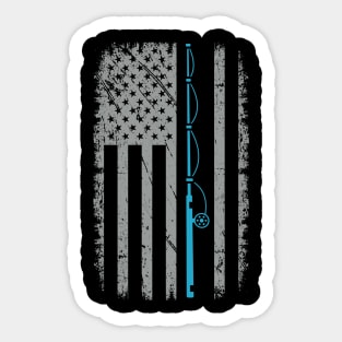 USA American Flag Fishing Vintage Fisherman Gifts Sticker